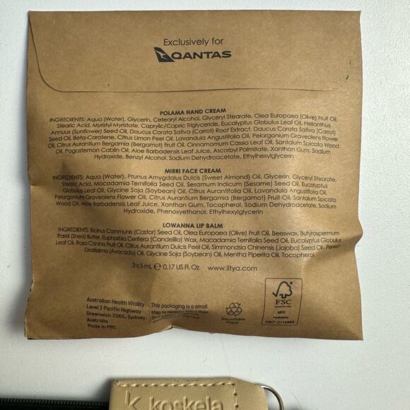 QANTAS Business Class Koskela Toiletry Bag And Amenity Kit Sealed Never Used - Picture 6 of 6